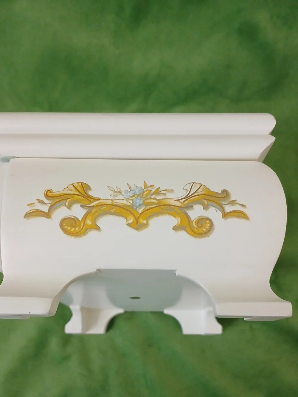 Ornate Vintage Avon  White Jewelry Box with Gold Accent and Cameo